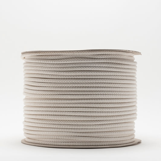 Treccia stoppino cotone bianco per candele, macramè e shopper