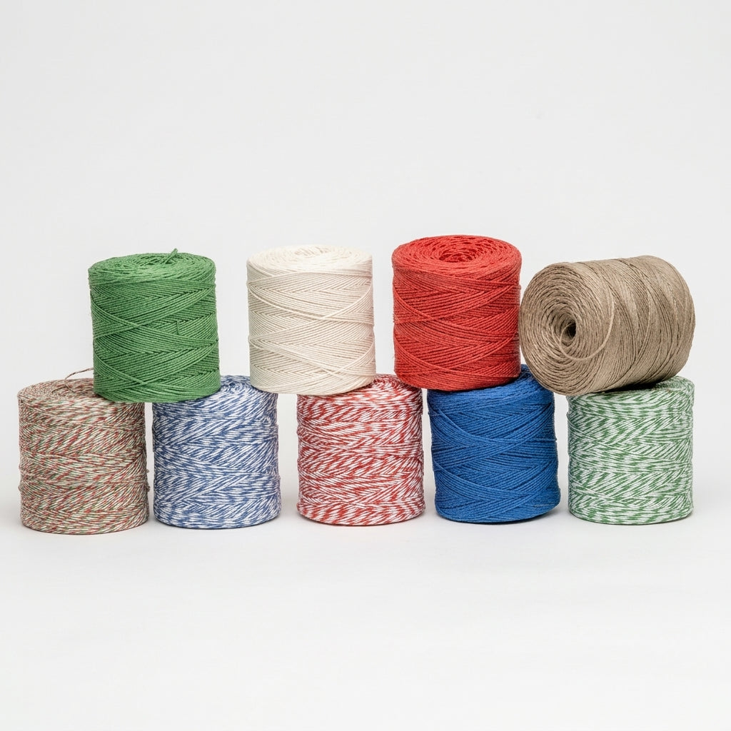 Colored food twine in spools